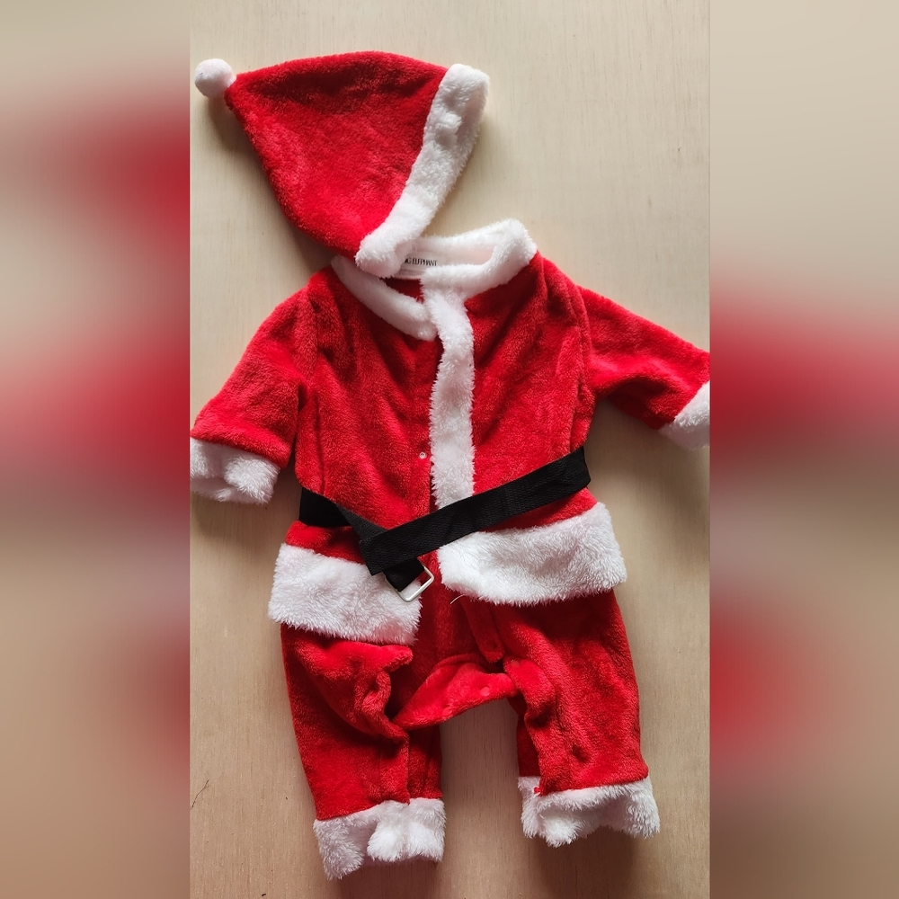 ELEPHANT Unisex Baby 1 Piece Warm Christmas Long Sleeve Romper Pajama with Hat
